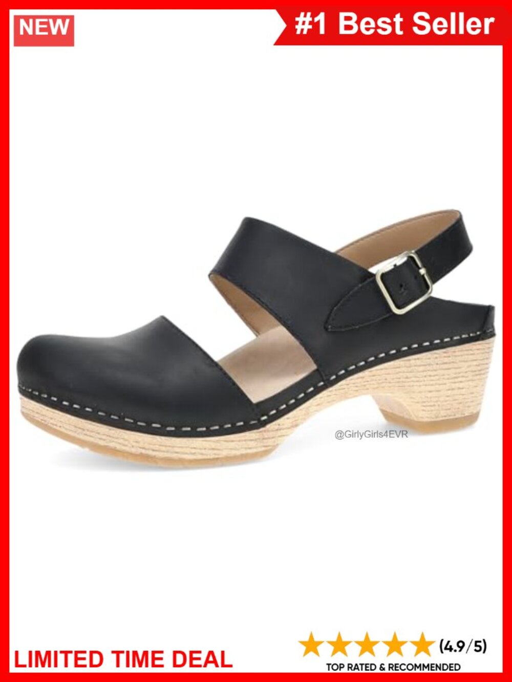 Dansko Women's Lucia Closed-Toe Mary Jane Clog Leather Sandal